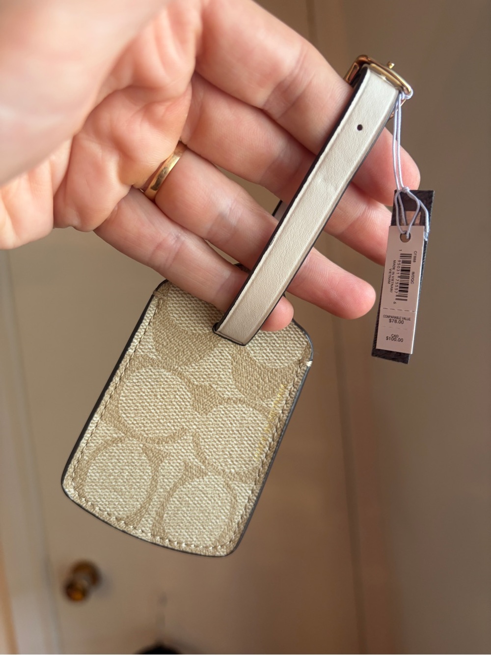 Coach monogram Leather Strap Luggage Tag - Picture 4 of 9